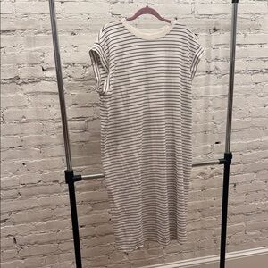 a new day Black and White Striped Midi Dress